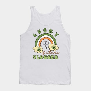 Lucky Future Vlogger Star for Kids, St. Patricks Day Kids Gift, Future Vlogger Star, Lucky Shamrock, Rainbow Lucky Future Vlogger Star Kids Tank Top